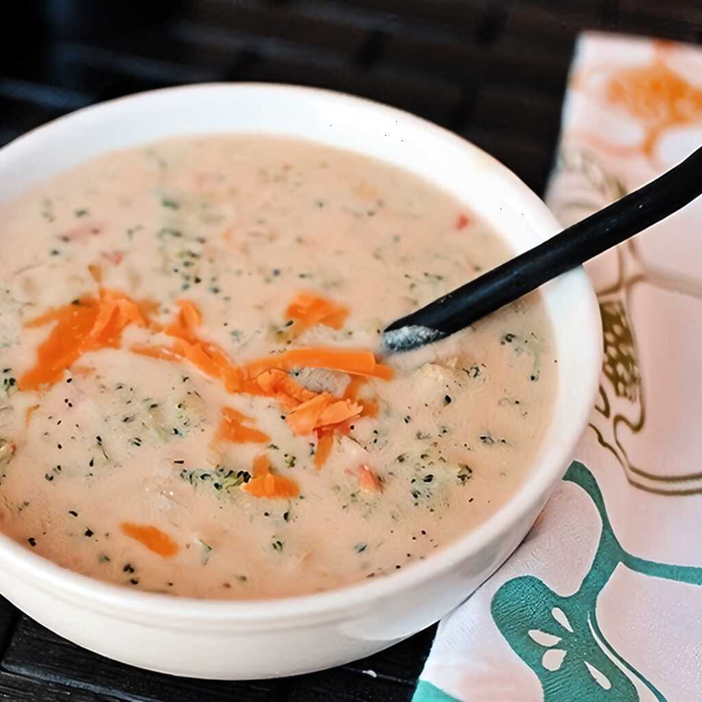 Brokkoli-Püree-Suppe mit Käse