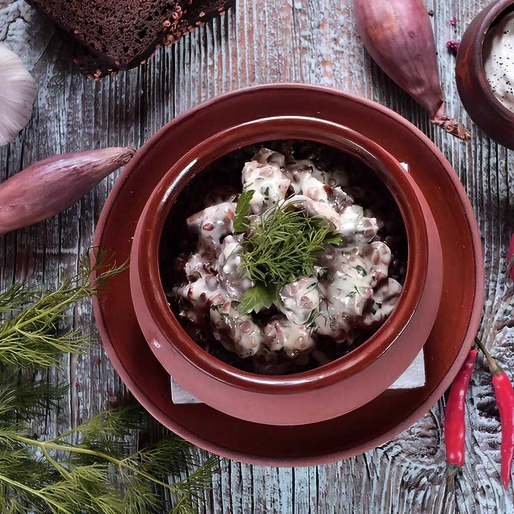 Buchweizenbrei mit Innereien