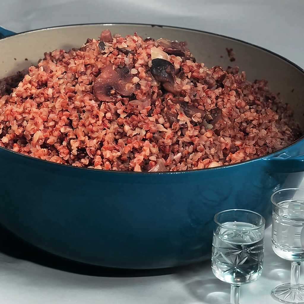 Buchweizenbrei mit Steinpilzen und Parmesan