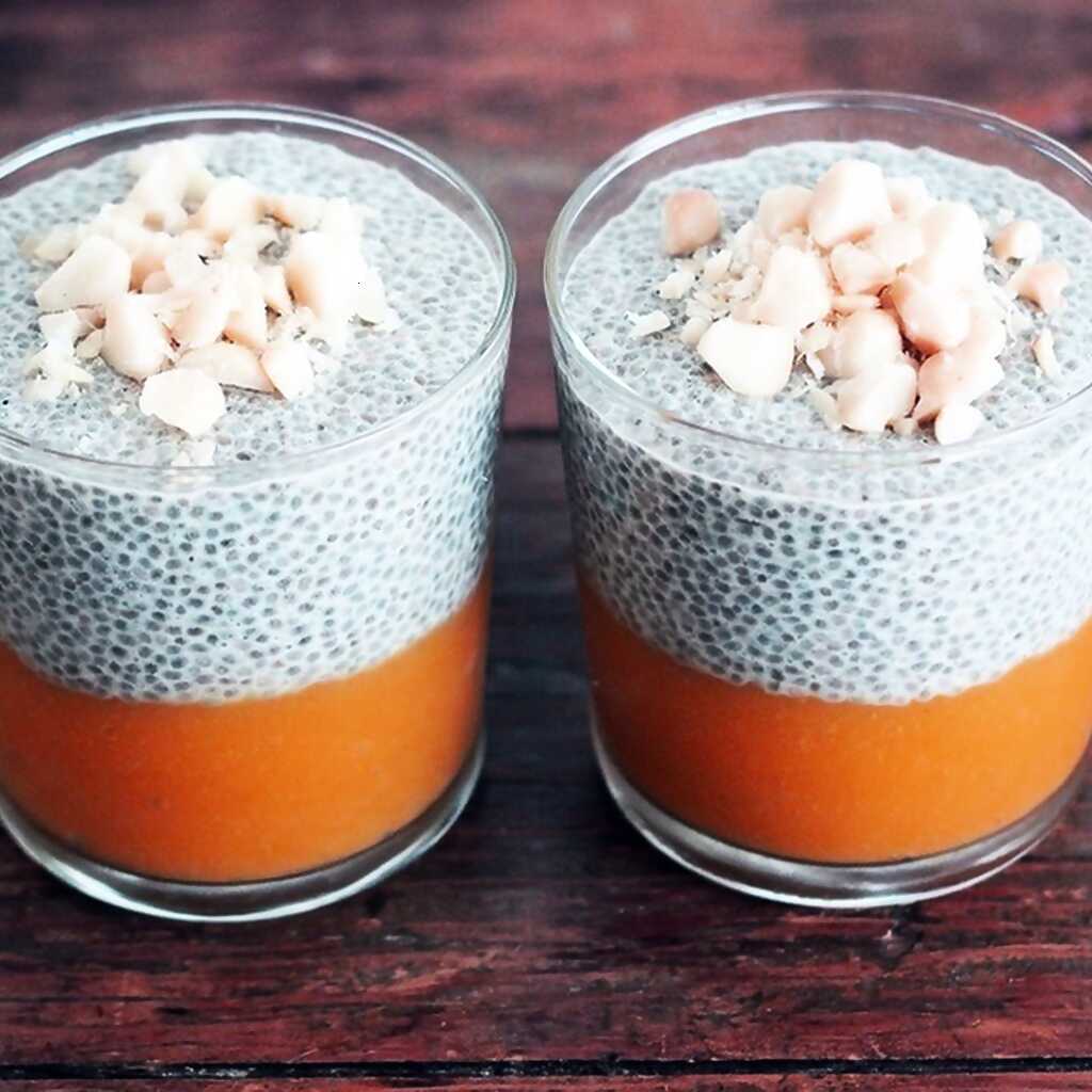 Chia Samen und Mango Pudding