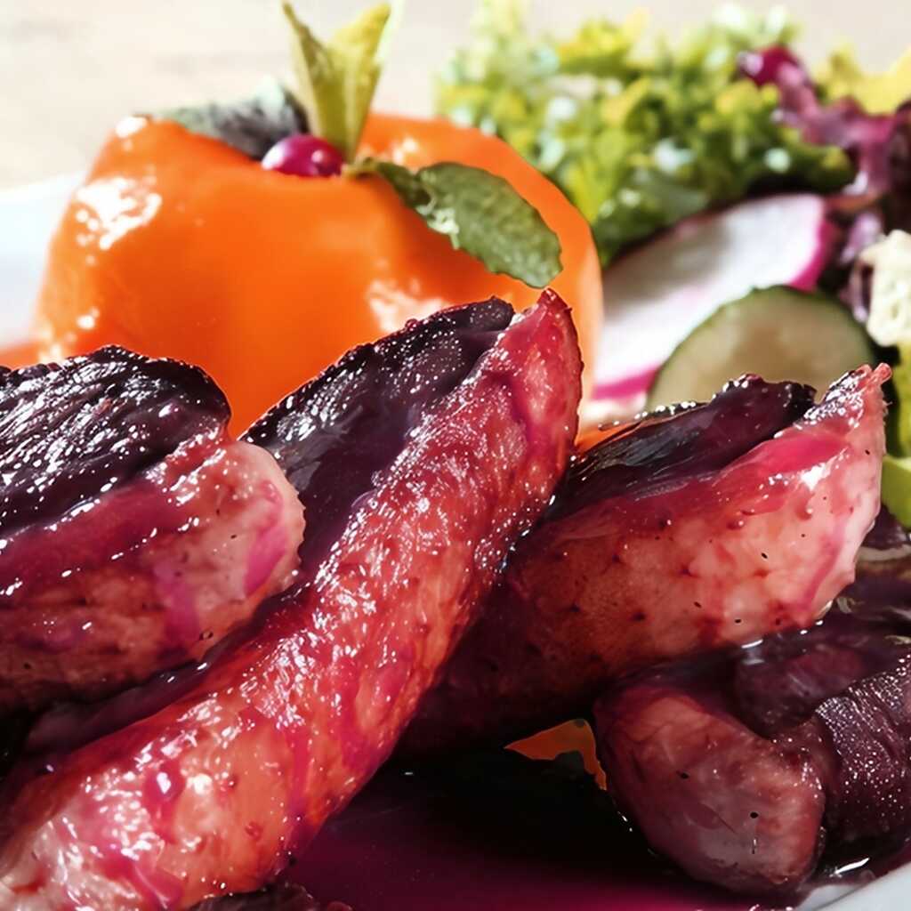 Ente in Tomatensauce geschmort