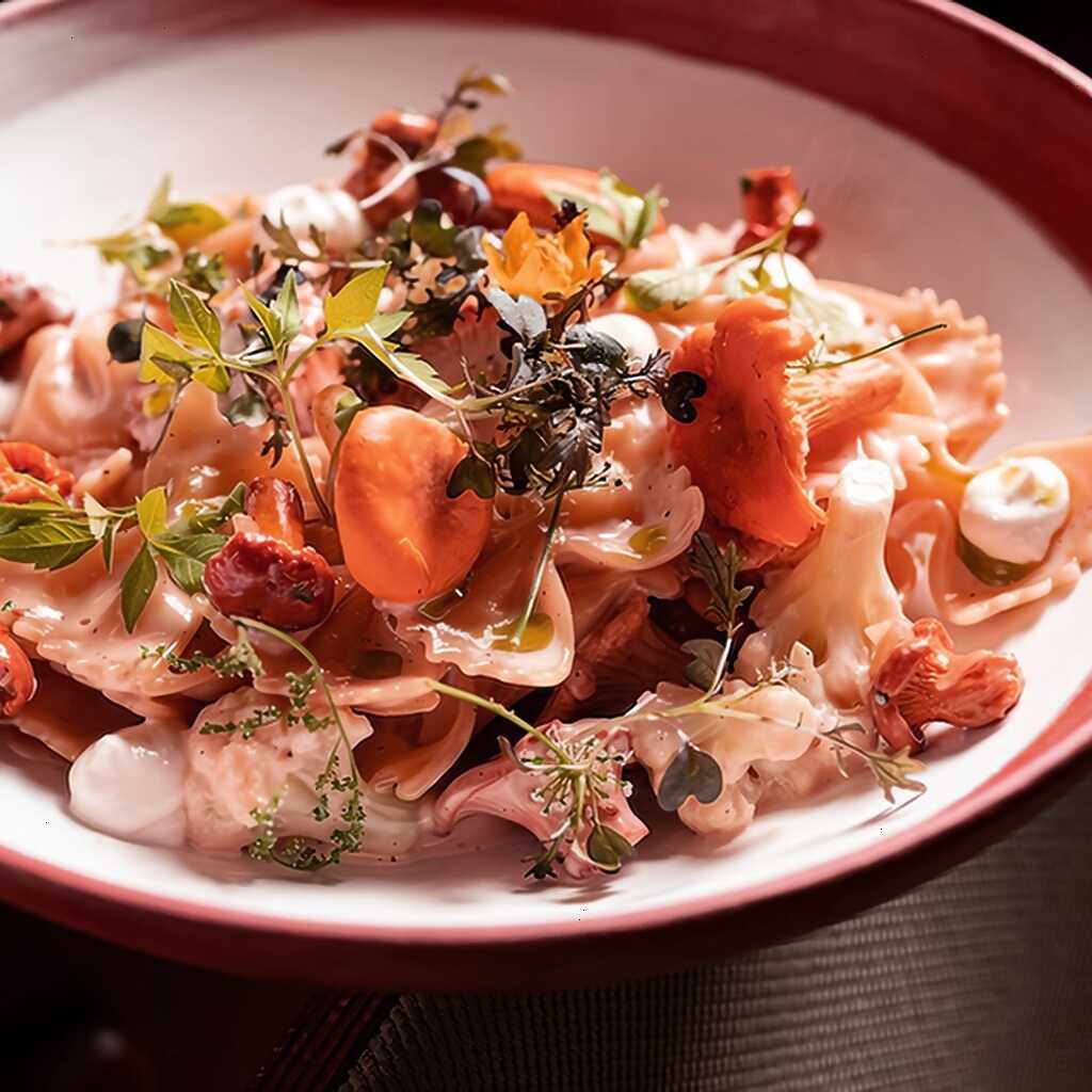 Farfalle mit Pfifferlingen und Blumenkohl