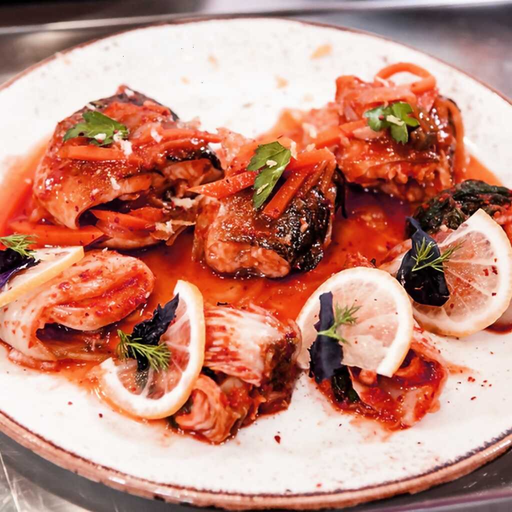 Forelle mit Kimchi