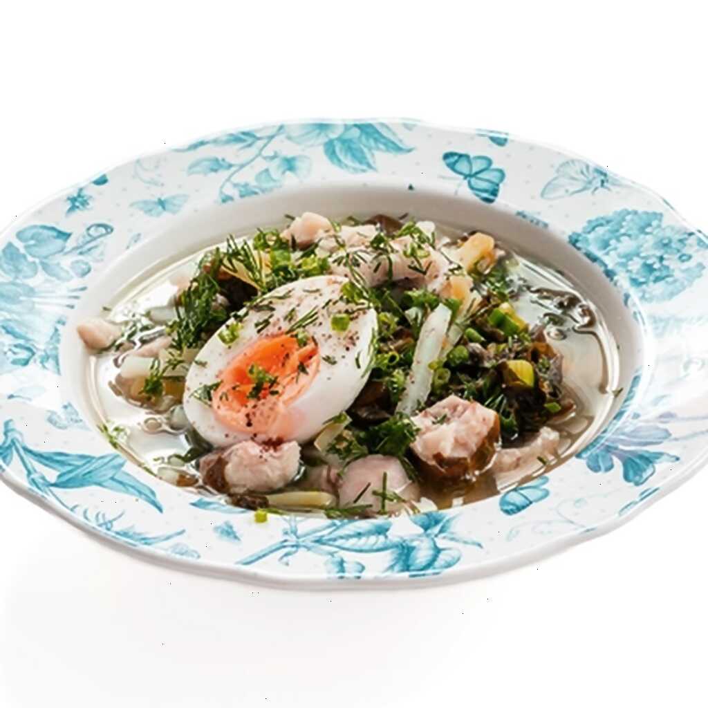 Frische Kohlsuppe mit Fleisch