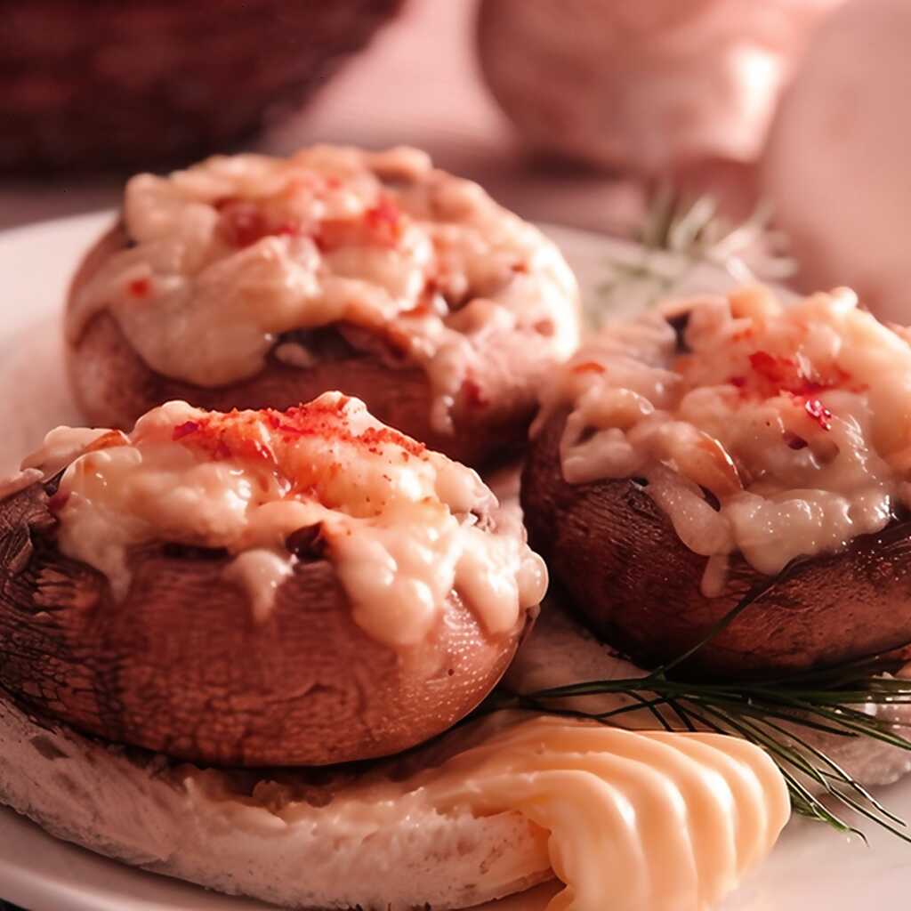 Gegrillte gefüllte Champignons