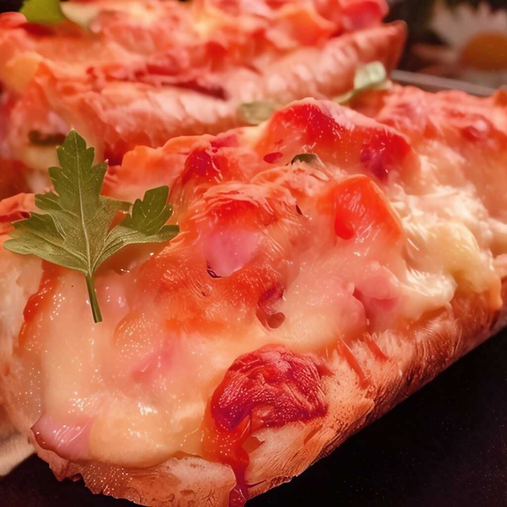 Heiße Vorspeise im Baguette