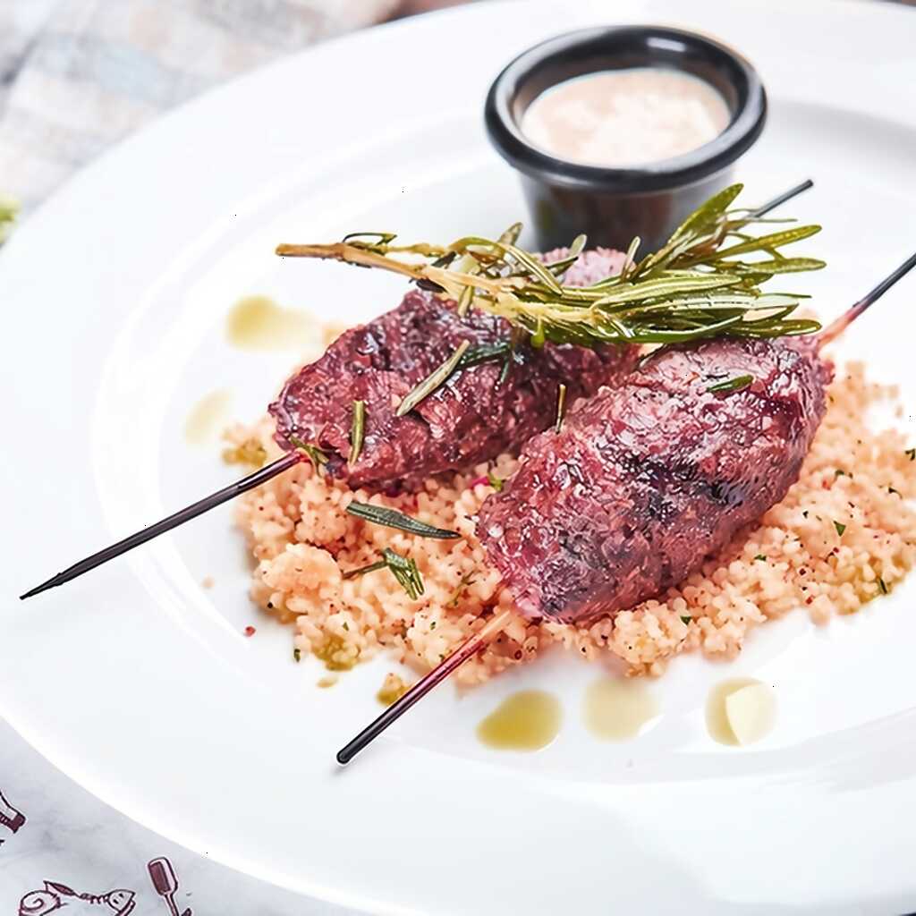 Hirschspieße mit Couscous