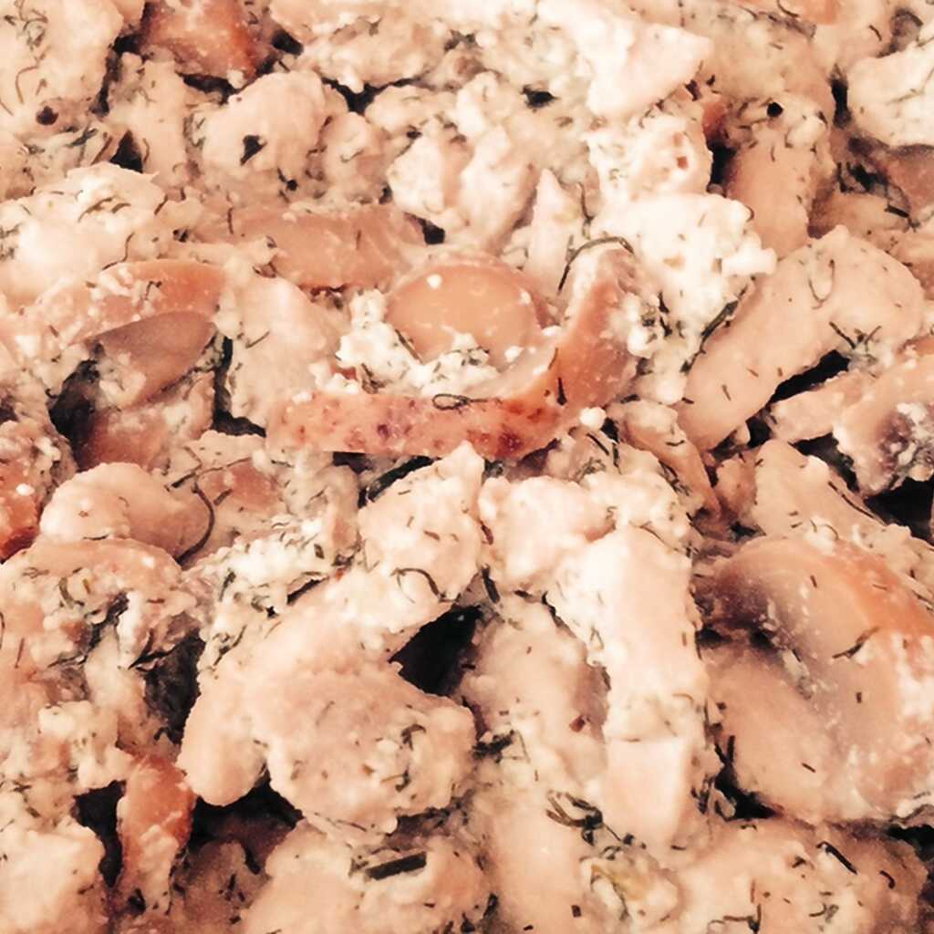 Hühnerfrikassee mit Champignons in Sahnesauce