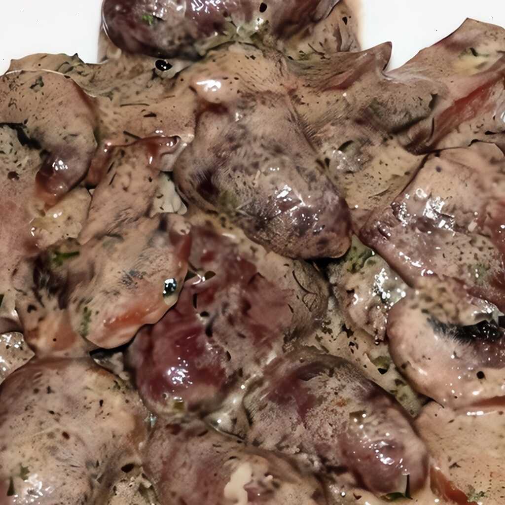 Hühnerherzen in Senf-Käse-Sauce