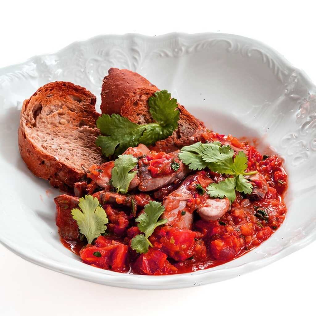 Hühnerleber mit Tomaten