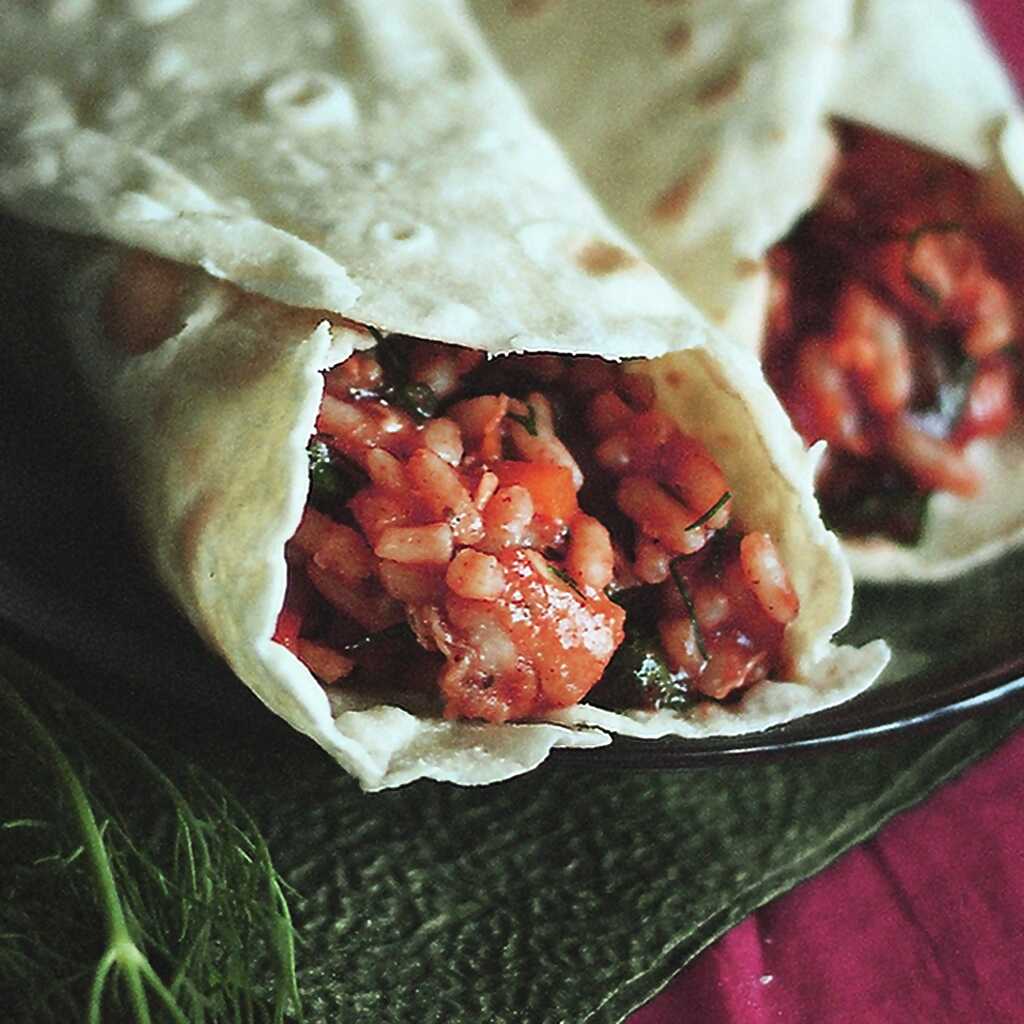 Huhn und Reis Burrito