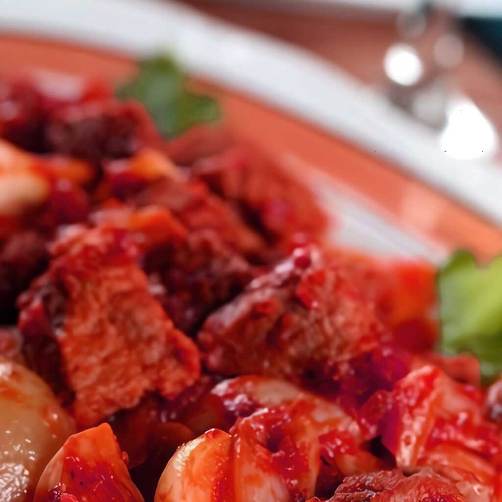 Kalbsragout mit Äpfeln, Zimt und Rotwein
