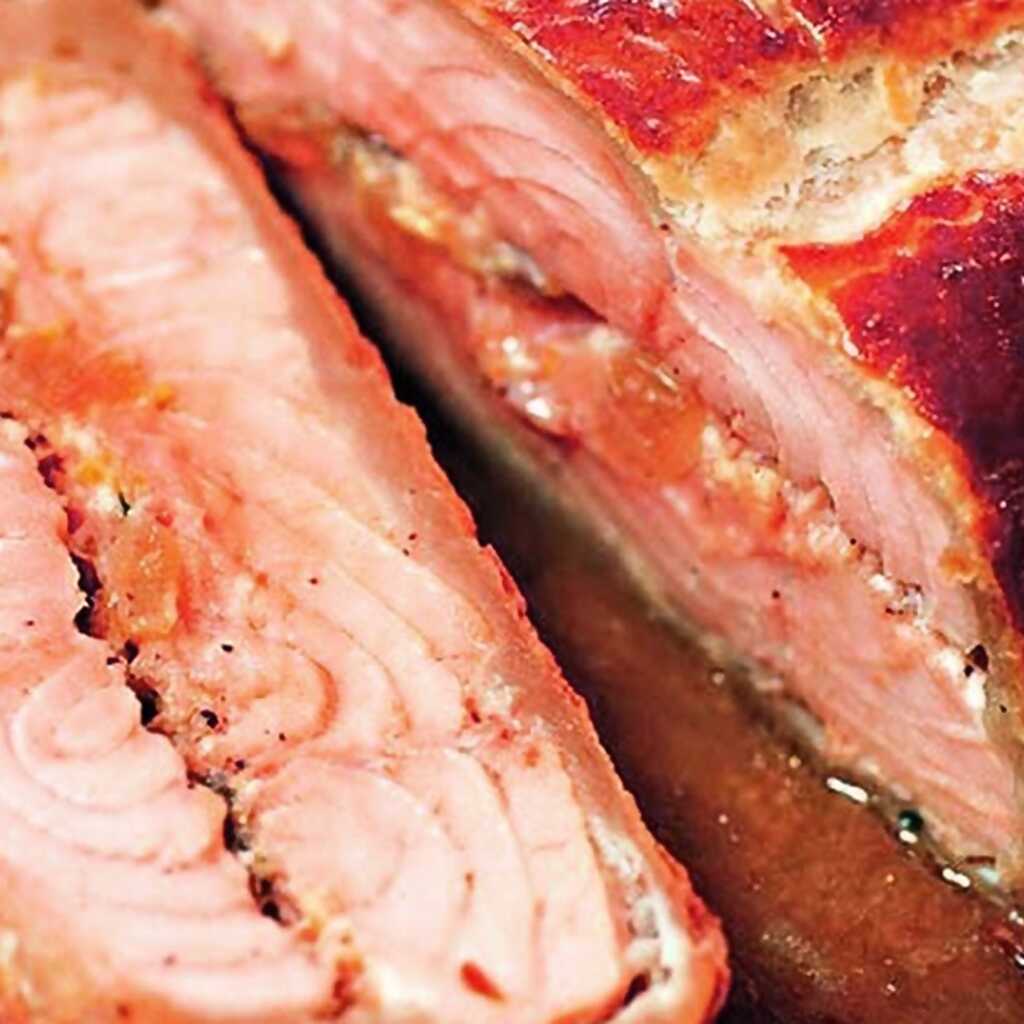 Lachs gebacken mit Kräutern und karamellisierter Zitrone