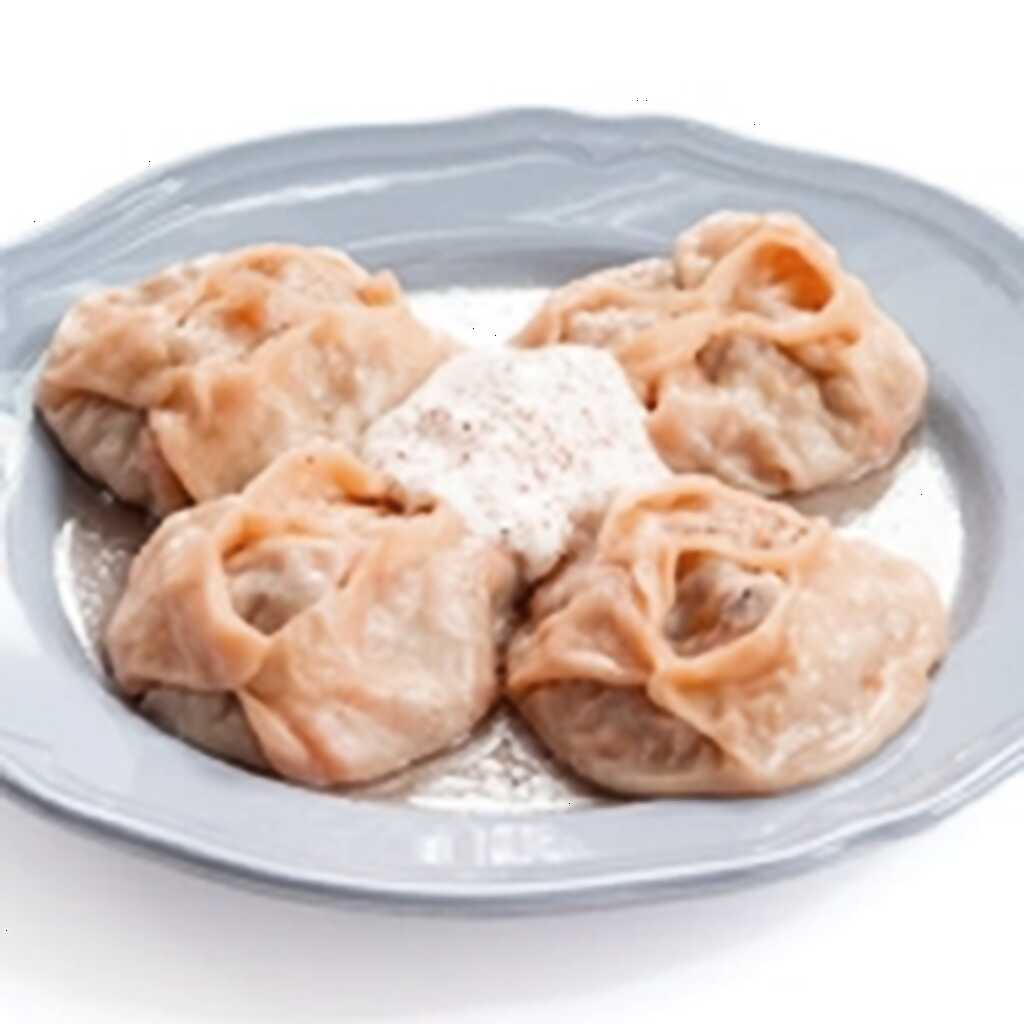 Manty mit Lammfleisch und Kürbis