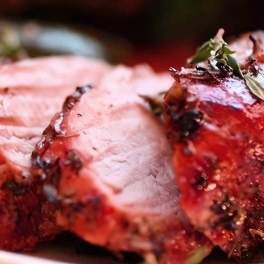 Mit Rosmarin gebratenes Schweinefleisch