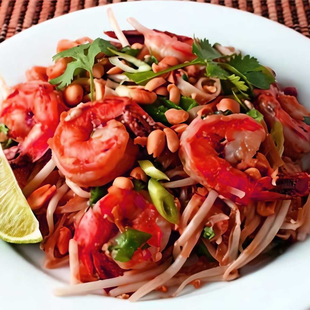Pad Thai mit Garnelen