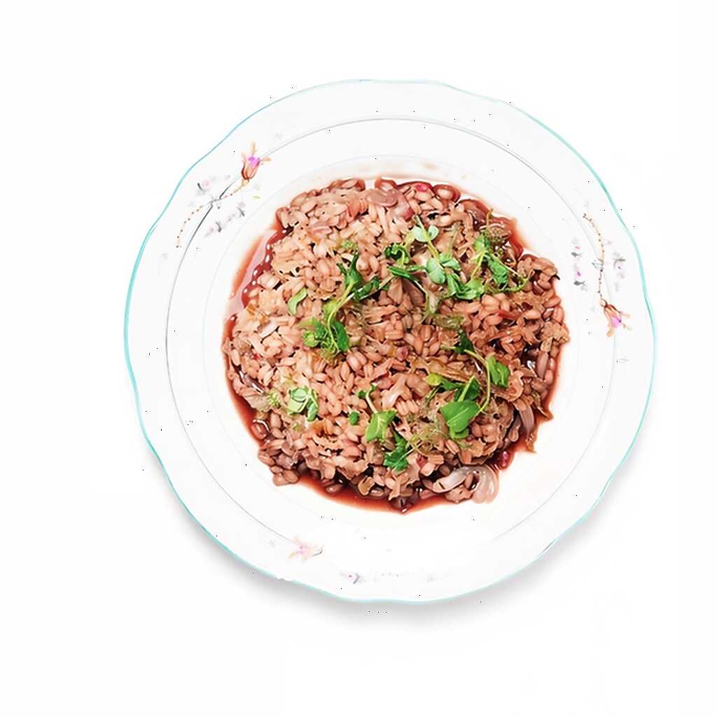 Perlovka geschmort mit Granatapfelsauce und Wirsingkohl