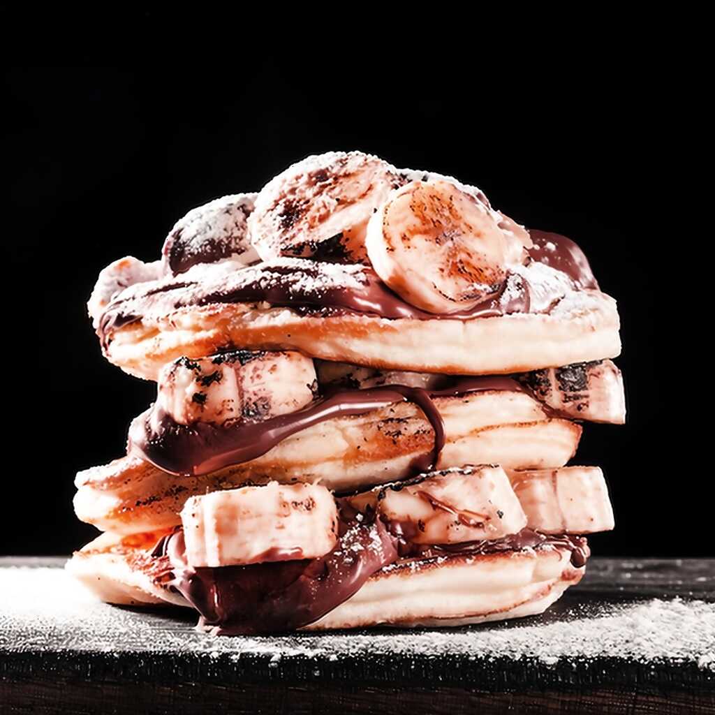 Pfannkuchen mit Bananen und gesalzenem Karamell