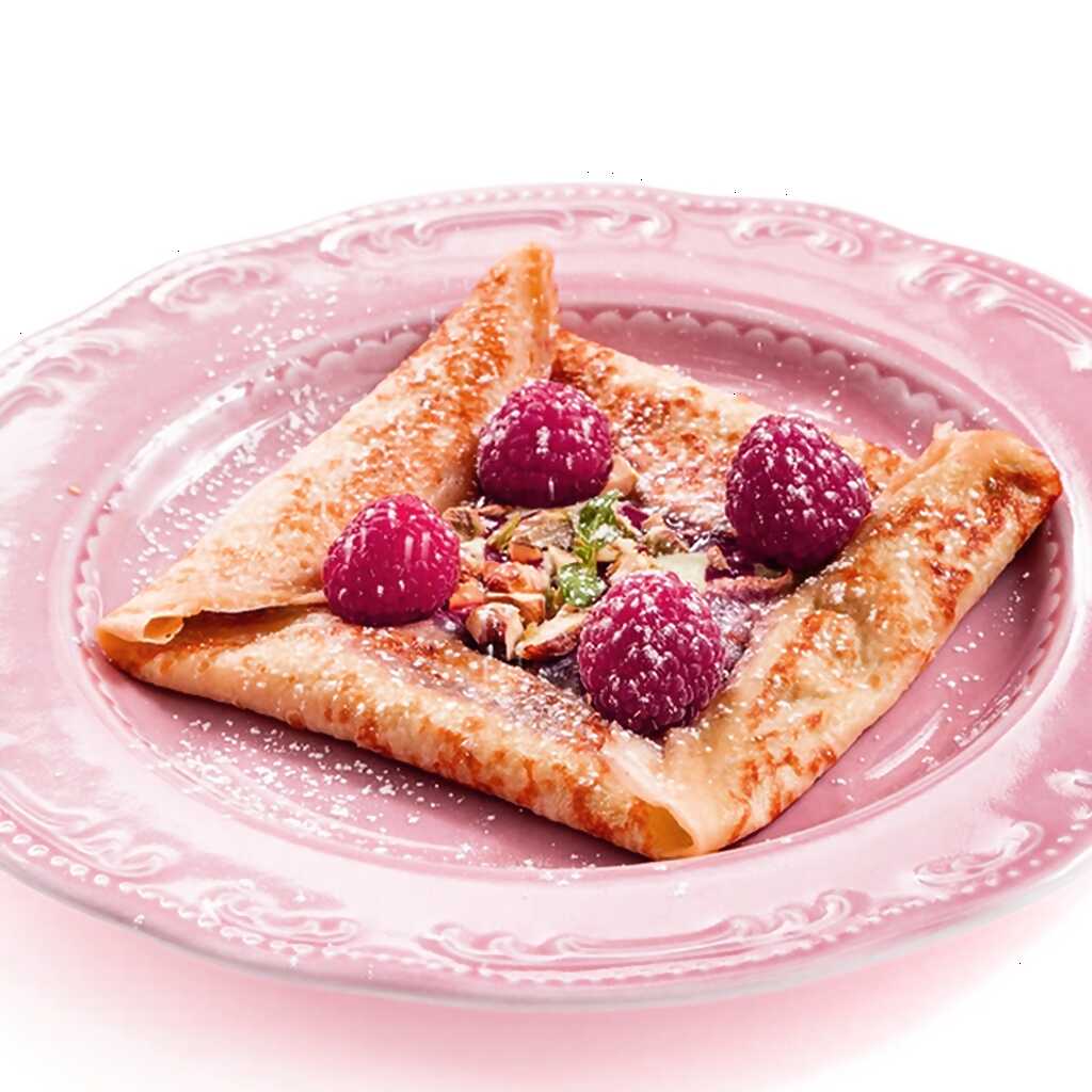 Pfannkuchen mit Himbeeren und Pistazien