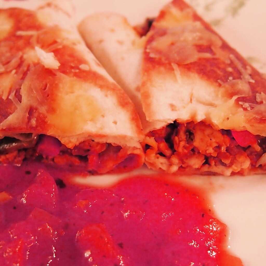 Quesadilla mit Huhn und Champignons