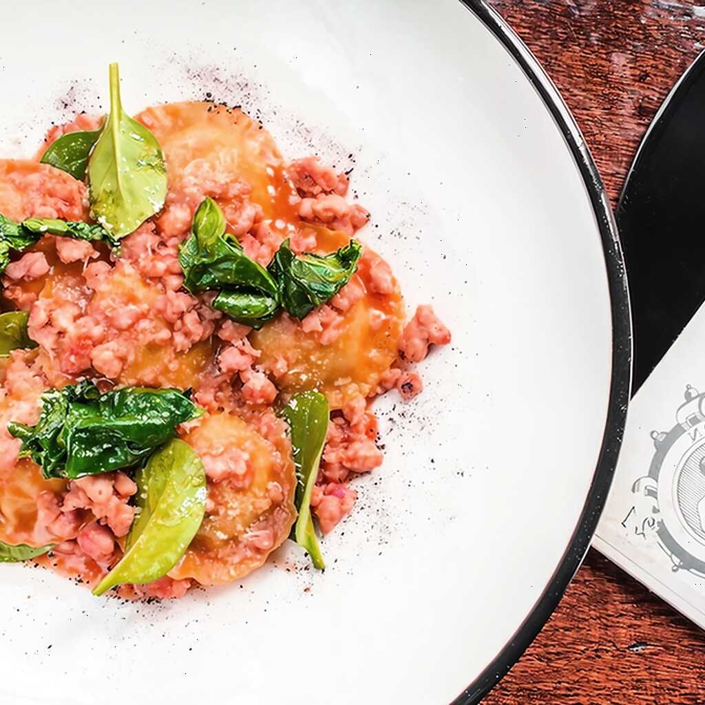 Ravioli mit Kartoffeln und Kaninchenragout