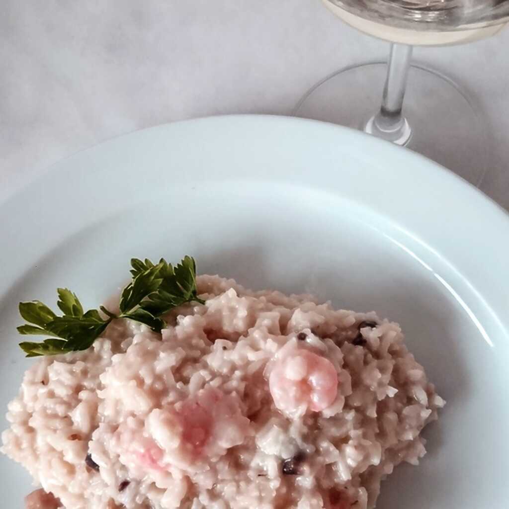 Risotto mit Krabben und Pilzen