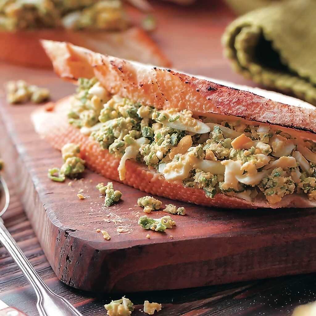 Salat aus Eiern und grünen Zwiebeln