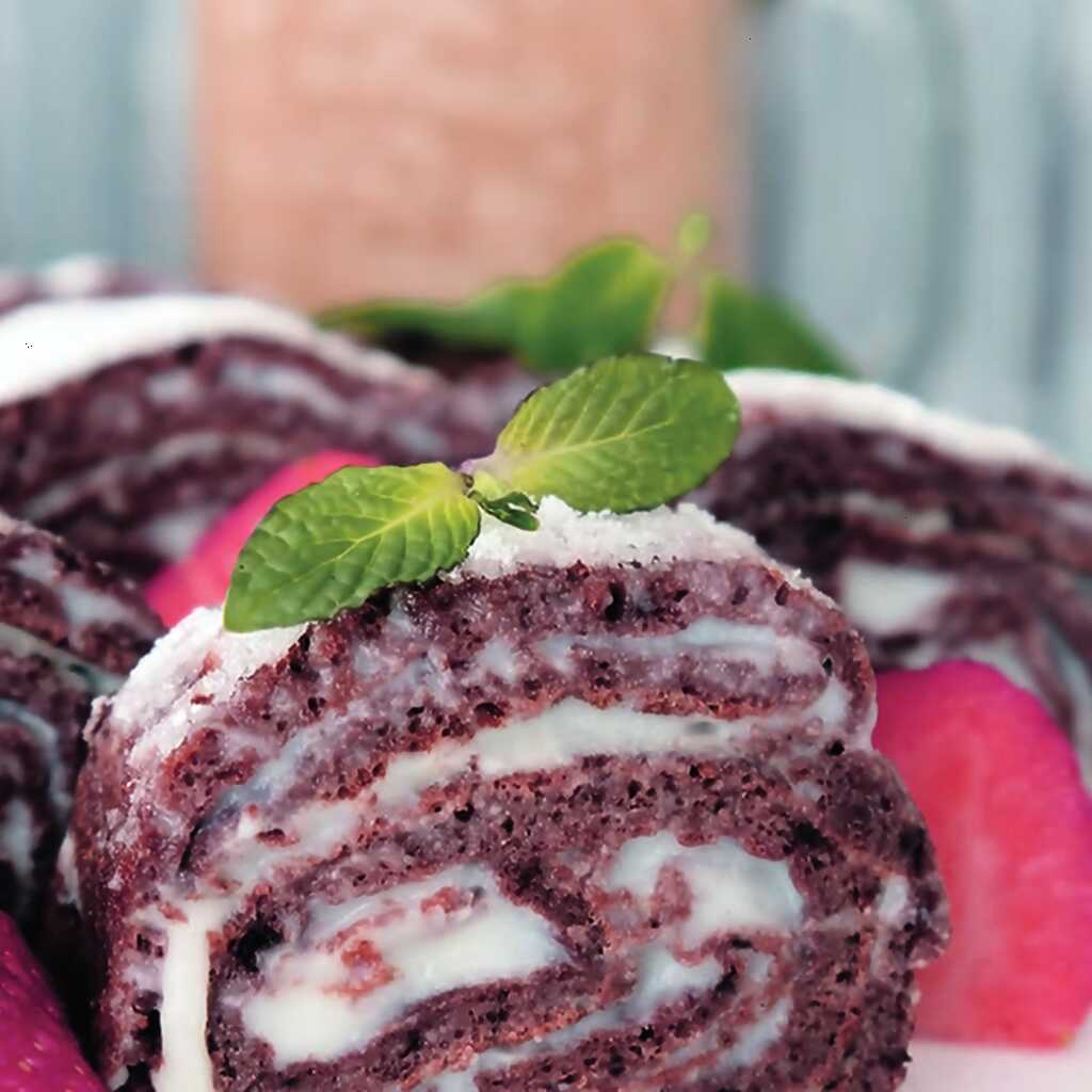 Schokoladen-Pfannkuchen-Rolle