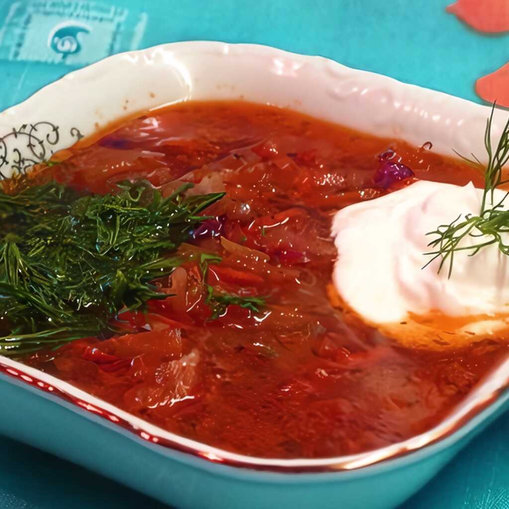 Schtschi mit Sauerkraut und Minzkartoffeln