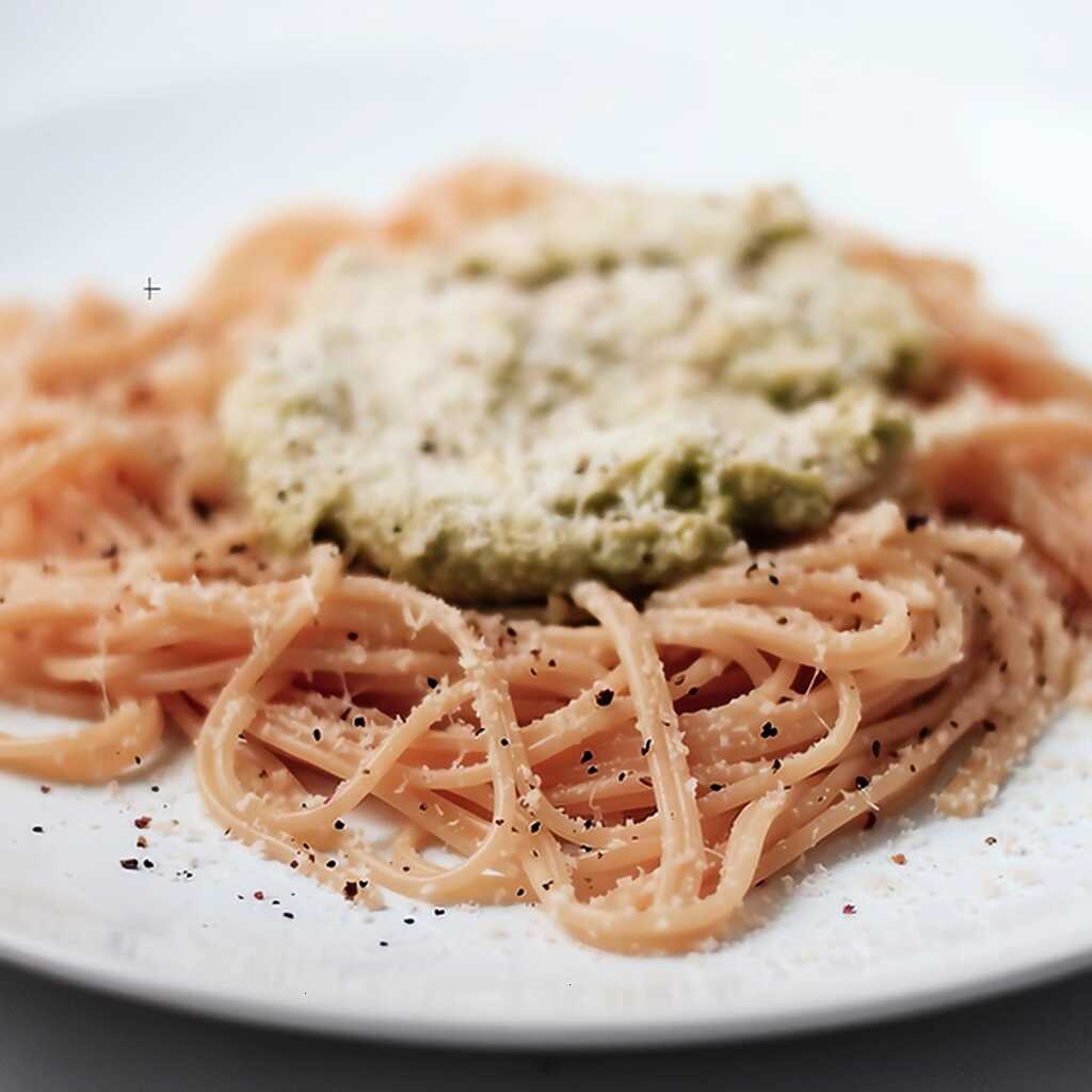 Spaghetti mit Avocado und Knoblauch