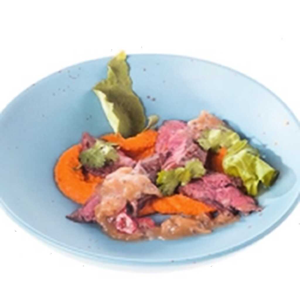 Steak mit Karottenpüree und Stachelbeer-Chutney