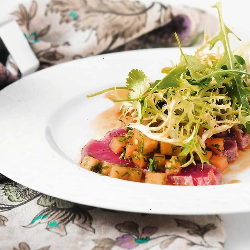 Thunfisch und Melonensalat