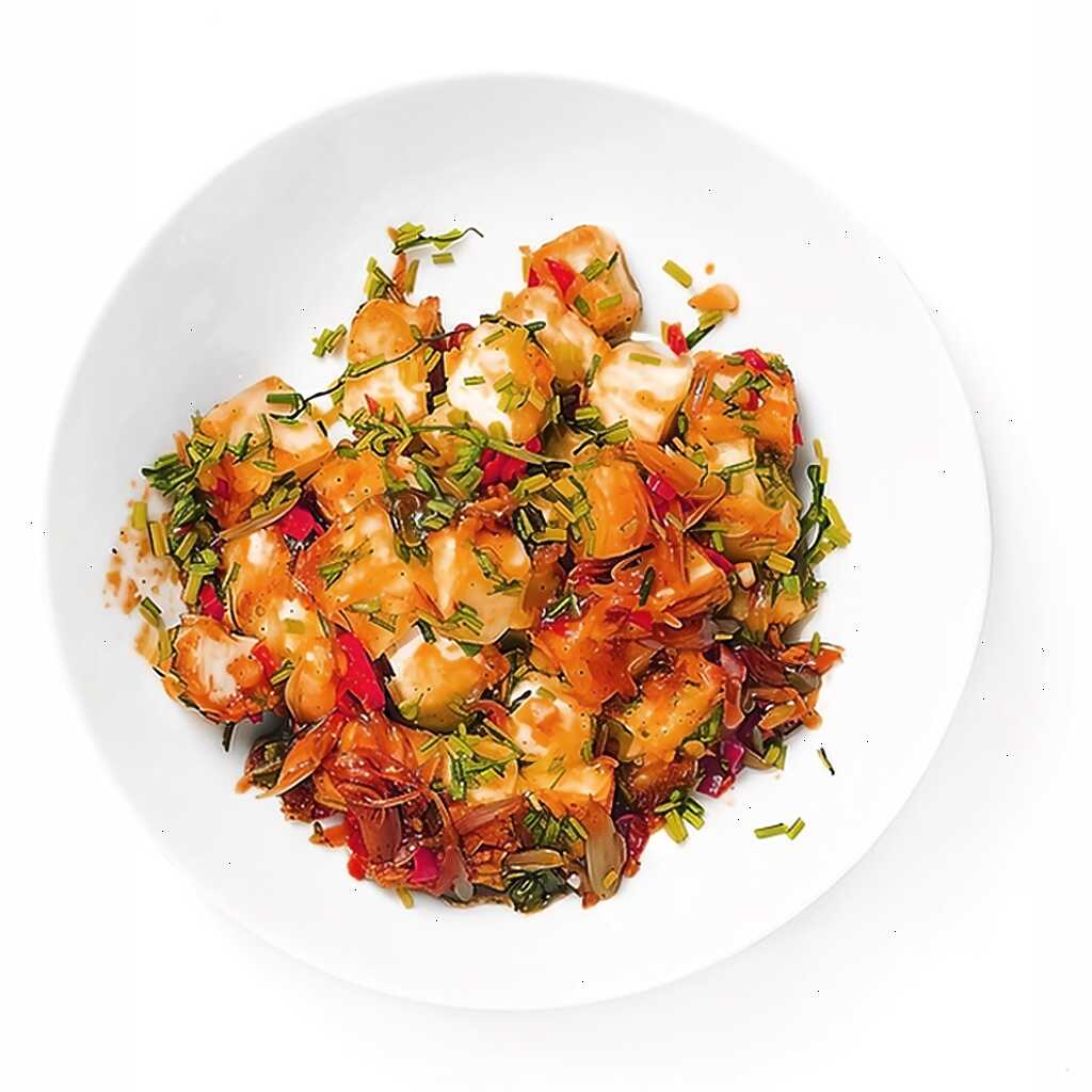Tofu mit zwei Paprikaschoten